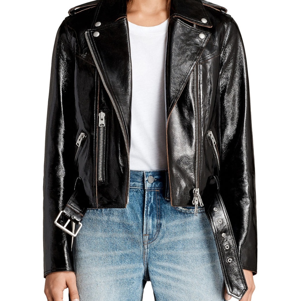 AllSaints Rigby Payton Biker Jacket, Black